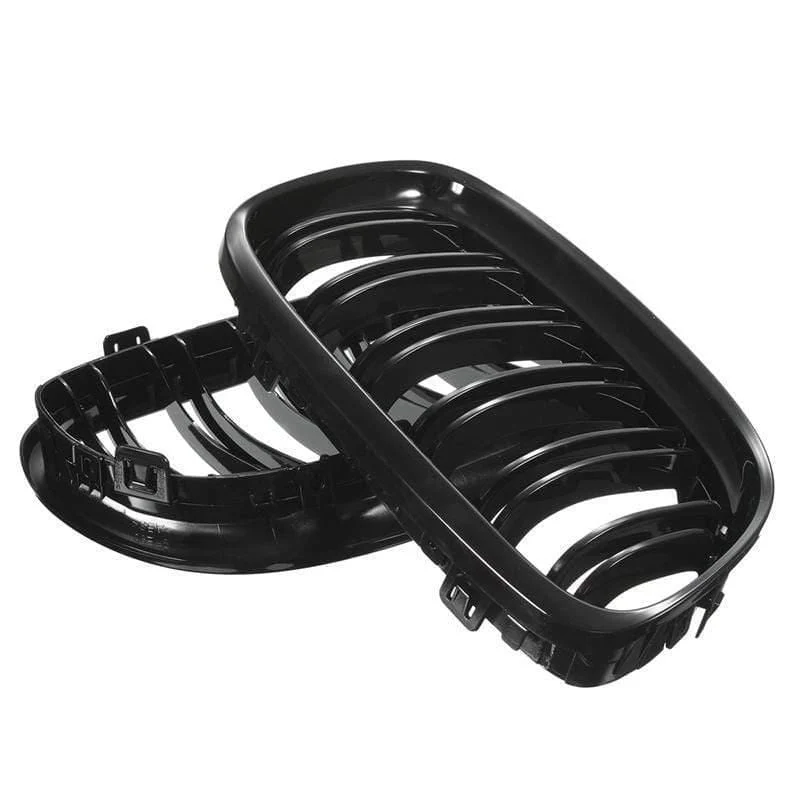 Paar matt/glänzend schwarze Auto-Frontgrills für BMW E90 LCI 3er-Limousine/Wagon 09–11. Renngrills