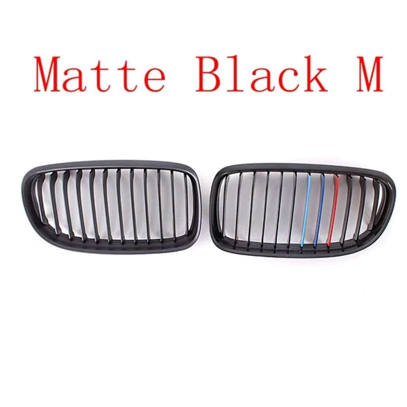 Paar matt/glänzend schwarze Auto-Frontgrills für BMW E90 LCI 3er-Limousine/Wagon 09–11. Renngrills
