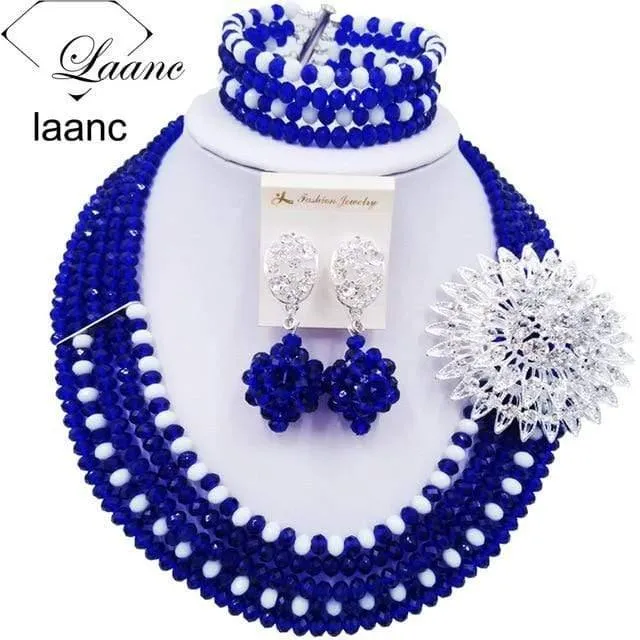 Wein Gold AB Kristall nigerianischen Halskette afrikanischen Perlen Hochzeit Schmuck Sets für Frauen C5RST003