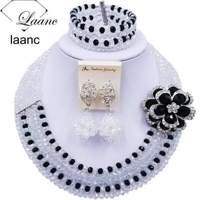 Wein Gold AB Kristall nigerianischen Halskette afrikanischen Perlen Hochzeit Schmuck Sets für Frauen C5RST003