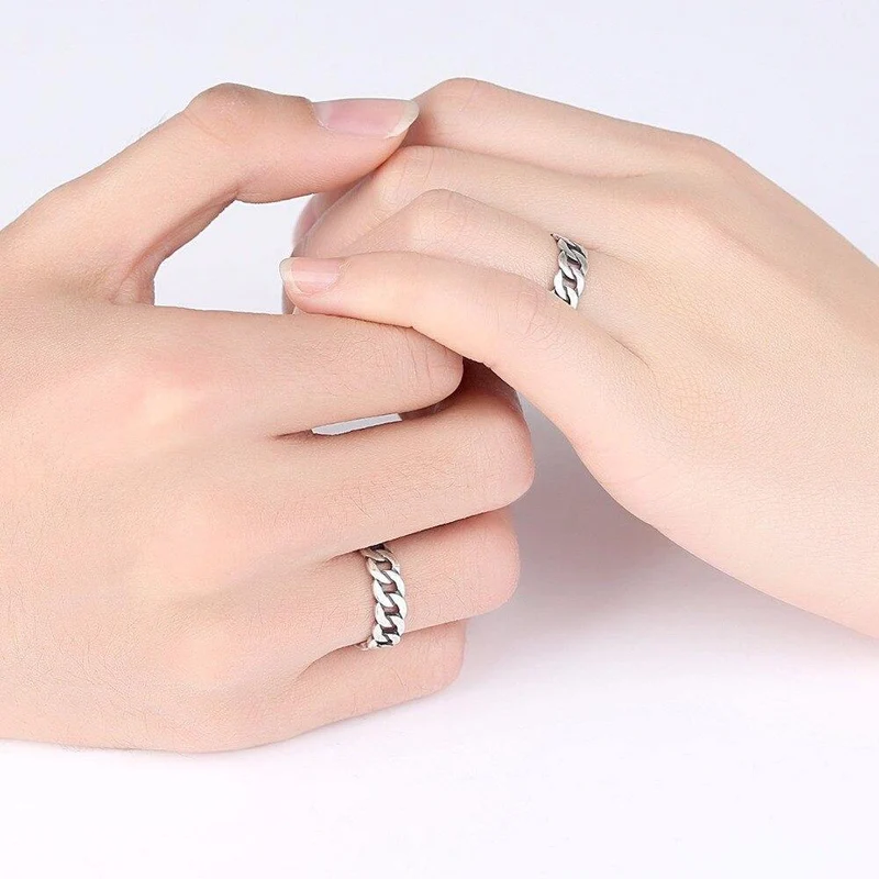 Schmuck Polieren S 925 Sterling Silber Edle Ringe für Frauen & Männer Einstellbare Manschette Thailand Strickring