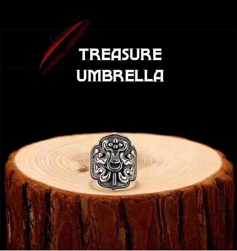 925 Sterling Silber Schatz Regenschirm Ring Für Männer Frauen Retro Hip Hop Vintage Party Vatertag Männlichen Thai Silber Schmuck