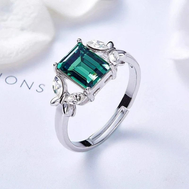 Mit Kristallen von Swarovski verstellbarer Schmetterlingsring Insektenkristallschmuck Ringen Eheringe verziert