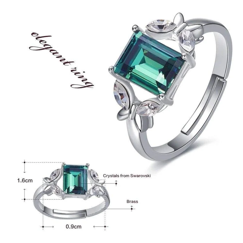 Mit Kristallen von Swarovski verstellbarer Schmetterlingsring Insektenkristallschmuck Ringen Eheringe verziert