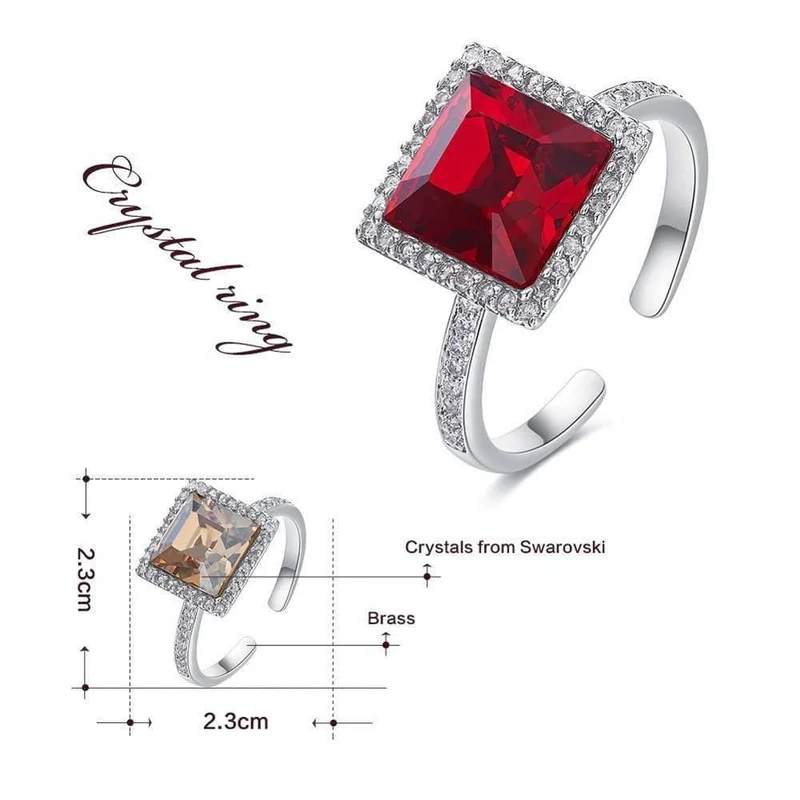 Ring verziert mit Kristallen von Swarovski Offene Fingerringe für Frauen Eheringe Verlobungsschmuck