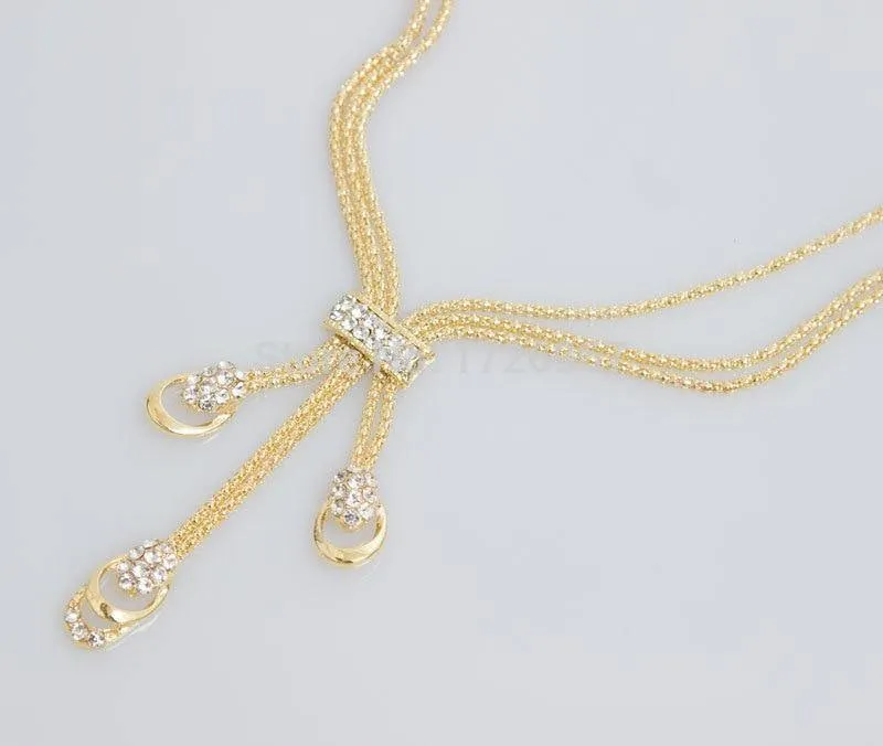 Fashion Trendy Jewelry Set Für Frauen Gold / Silber Überzogene Perlen Kragen Halskette Ohrringe Armband Ringe Sets