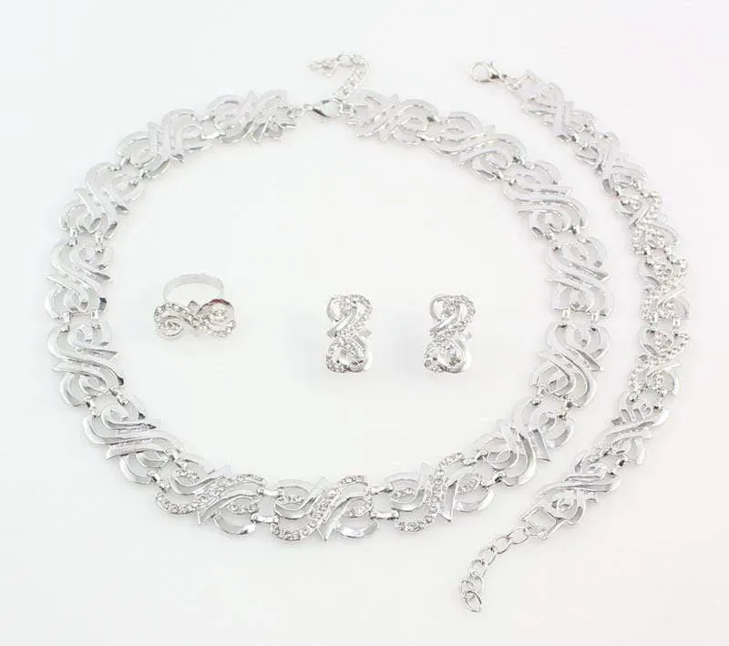 Schmuck-Sets, Kristall-Halsketten-Set, nigerianische Hochzeitsaccessoires, Brautkragen, Kostüm-Halsketten-Ohrringe-Set