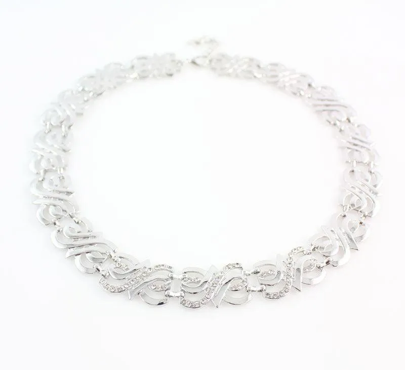 Schmuck-Sets, Kristall-Halsketten-Set, nigerianische Hochzeitsaccessoires, Brautkragen, Kostüm-Halsketten-Ohrringe-Set