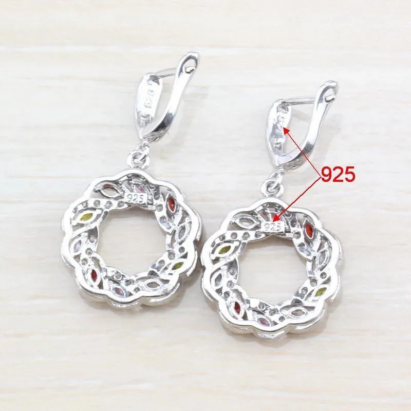 Zirkonia 925 Sterling Silber Damen Hochzeit Schmuckset Ringgröße 6/7/8/9/10 Kostenlose Geschenkbox T295