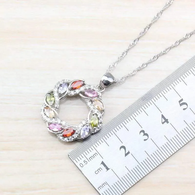 Zirkonia 925 Sterling Silber Damen Hochzeit Schmuckset Ringgröße 6/7/8/9/10 Kostenlose Geschenkbox T295
