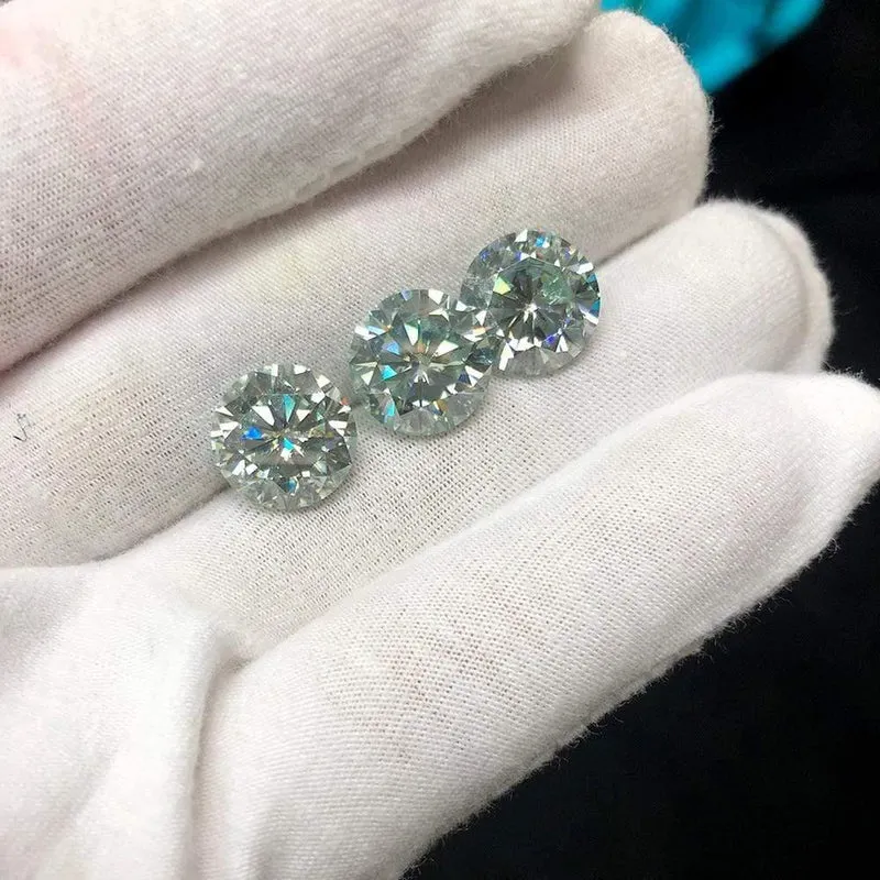 9 mm, 3 Karat Diamant-Äquivalentgewicht, atemberaubende IJ-Farbe, lose Moissanit-Perlen aus Laborzucht, Luxusschmuck