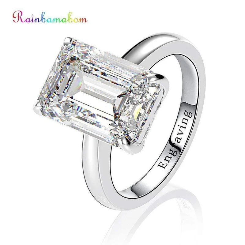 925 Solid Sterling Silver Erstellt Moissanite Edelstein Hochzeit Engagement Diamanten Ring Edlen Schmuck Geschenke Großhandel