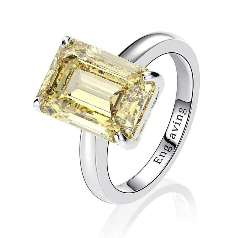 925 Solid Sterling Silver Erstellt Moissanite Edelstein Hochzeit Engagement Diamanten Ring Edlen Schmuck Geschenke Großhandel
