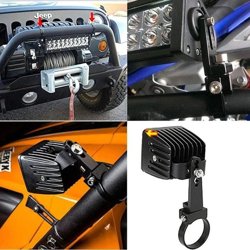 1 paar Auto Bull Bar LED Halterung 1 1.5 2 2.5 3 ZOLL Offroad ATV SUV Auto 4x4 Stoßstange Bullbar HID Arbeit Licht Scheinwerfer Halter Klemme
