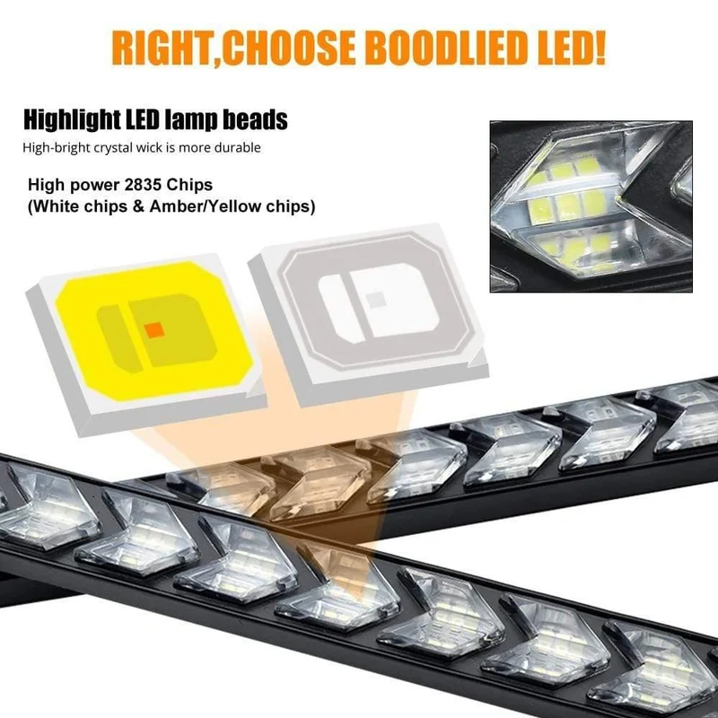 LED Flexibles Tagfahrlicht Tagfahrlicht Blinker Weiß / Gelb Switchback Dynamic Streamer Knight Rider Lichtleiste Scheinwerfer