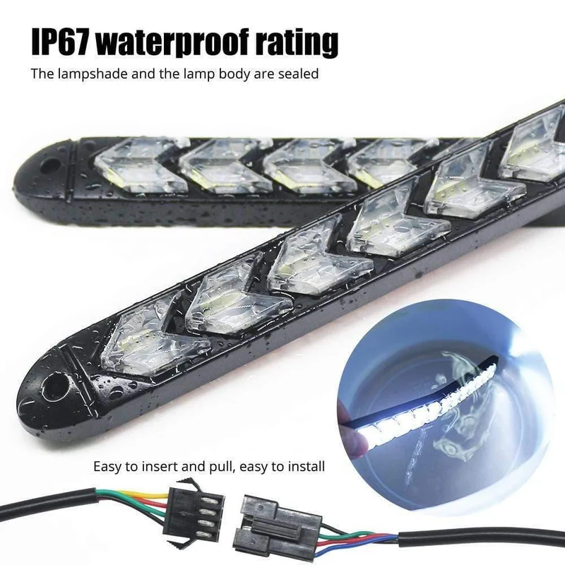 LED Flexibles Tagfahrlicht Tagfahrlicht Blinker Weiß / Gelb Switchback Dynamic Streamer Knight Rider Lichtleiste Scheinwerfer