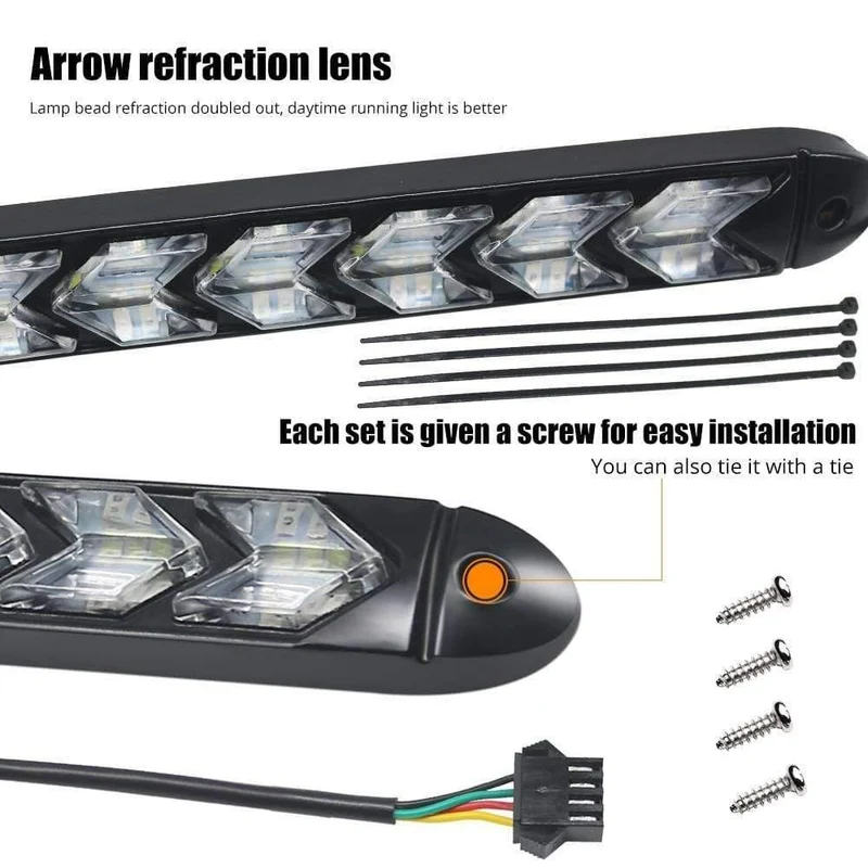 LED Flexibles Tagfahrlicht Tagfahrlicht Blinker Weiß / Gelb Switchback Dynamic Streamer Knight Rider Lichtleiste Scheinwerfer