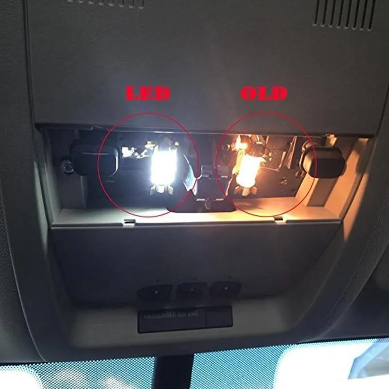 11-teiliges CANBUS-Fehlerfreies LED-Innenbeleuchtungs-Set-Paket für Mercedes W203 Zubehör, Dome-Leseleuchten 2001–2007, weiß, eisblau