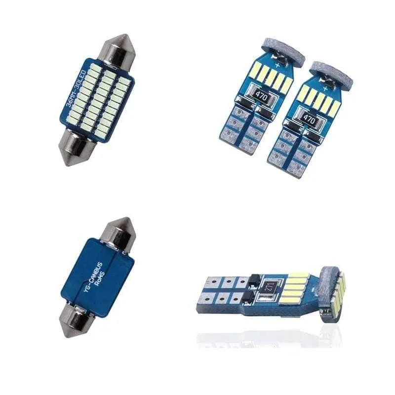 11-teiliges CANBUS-Fehlerfreies LED-Innenbeleuchtungs-Set-Paket für Mercedes W203 Zubehör, Dome-Leseleuchten 2001–2007, weiß, eisblau