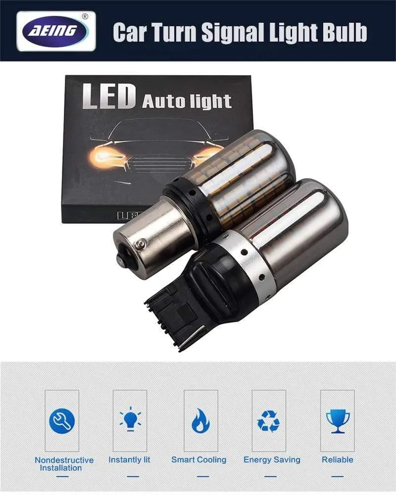 2 * 1156 BA15S P21W / BAU15S PY21W / T20 7440 W21W LED-Blinkleuchte Canbus Fehlerfrei Nein Hyper Flash Gelb 144SMD