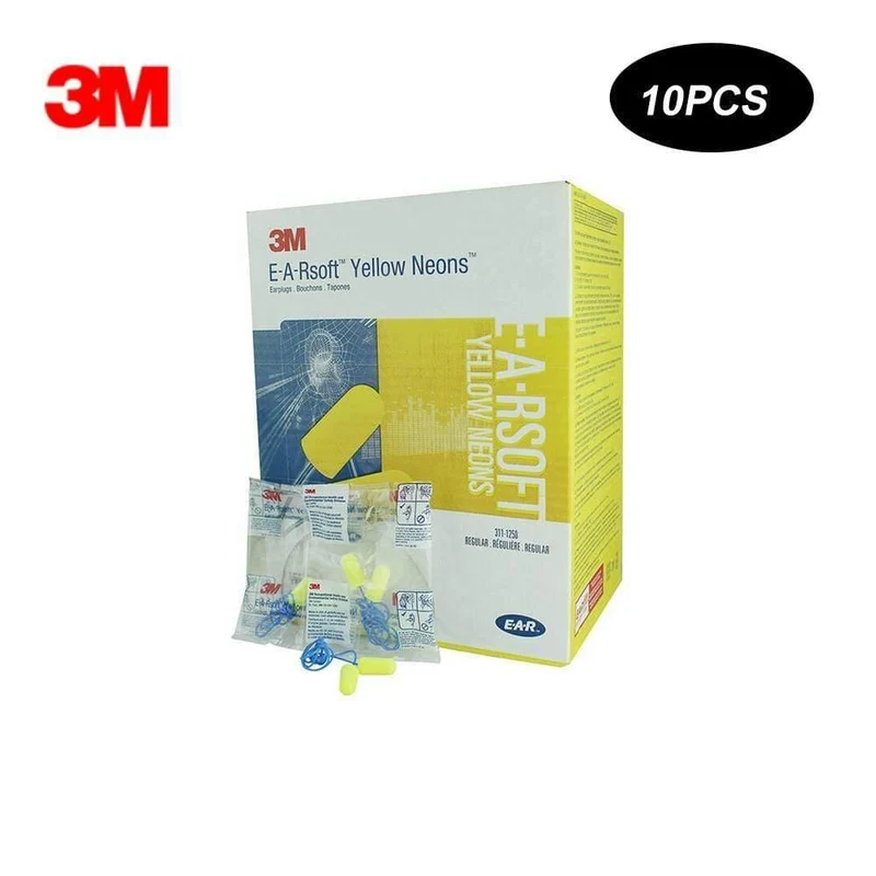 10Pcs 3M 311-1250 EAR Push-Ins Kabelgebundene Ohrstöpsel zur Geräuschreduzierung 33 dB Höchste NRR Komfortable Ohrstöpsel Work Travel Foam Ohrstöpsel (10 Paare)