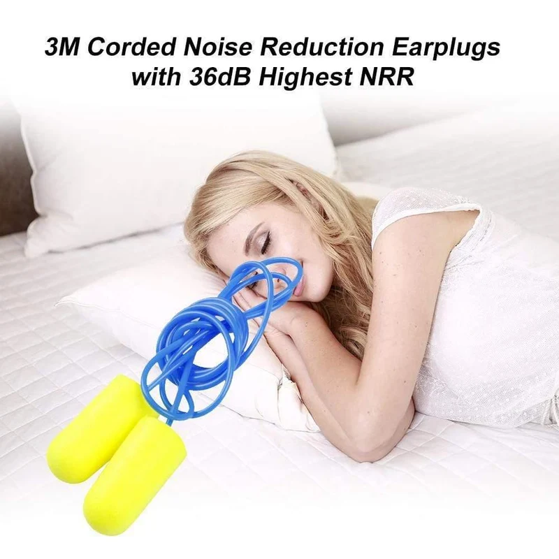 10Pcs 3M 311-1250 EAR Push-Ins Kabelgebundene Ohrstöpsel zur Geräuschreduzierung 33 dB Höchste NRR Komfortable Ohrstöpsel Work Travel Foam Ohrstöpsel (10 Paare)