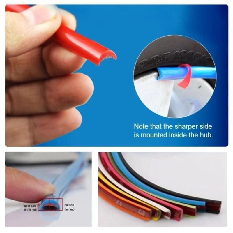 8m Auto Dekoration Streifen Rad Aufkleber Reifen Felgenschutz Ring Anti-Scratch Anti-Collision-Streifen Auto Ändern Trim Zubehör