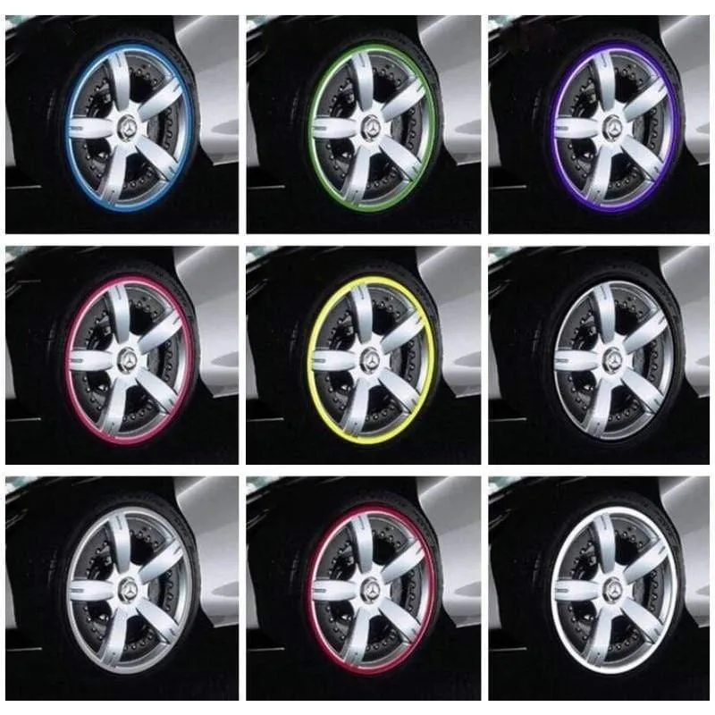 8m Auto Dekoration Streifen Rad Aufkleber Reifen Felgenschutz Ring Anti-Scratch Anti-Collision-Streifen Auto Ändern Trim Zubehör