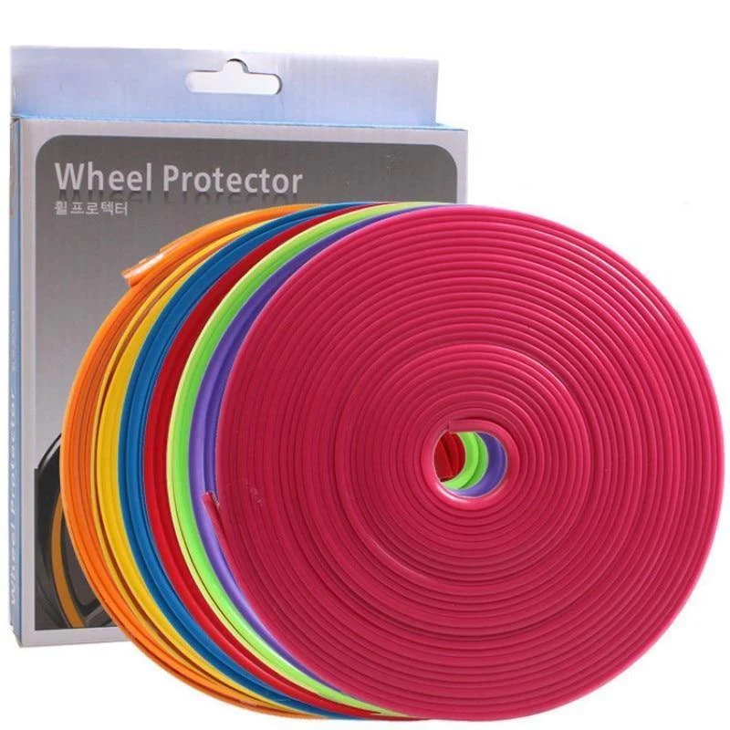 8m Auto Dekoration Streifen Rad Aufkleber Reifen Felgenschutz Ring Anti-Scratch Anti-Collision-Streifen Auto Ändern Trim Zubehör