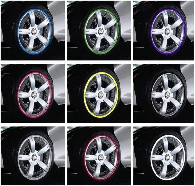 8m Auto Dekoration Streifen Rad Aufkleber Reifen Felgenschutz Ring Anti-Scratch Anti-Collision-Streifen Auto Ändern Trim Zubehör
