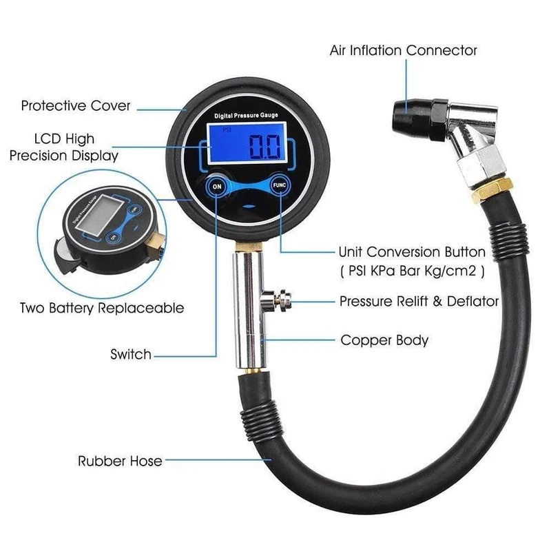 Digitale Auto Lkw Fahrzeug Air Reifen Druck Inflator Gauge LCD Dial Meter Test Auto Reifen Druck Gauge Meter