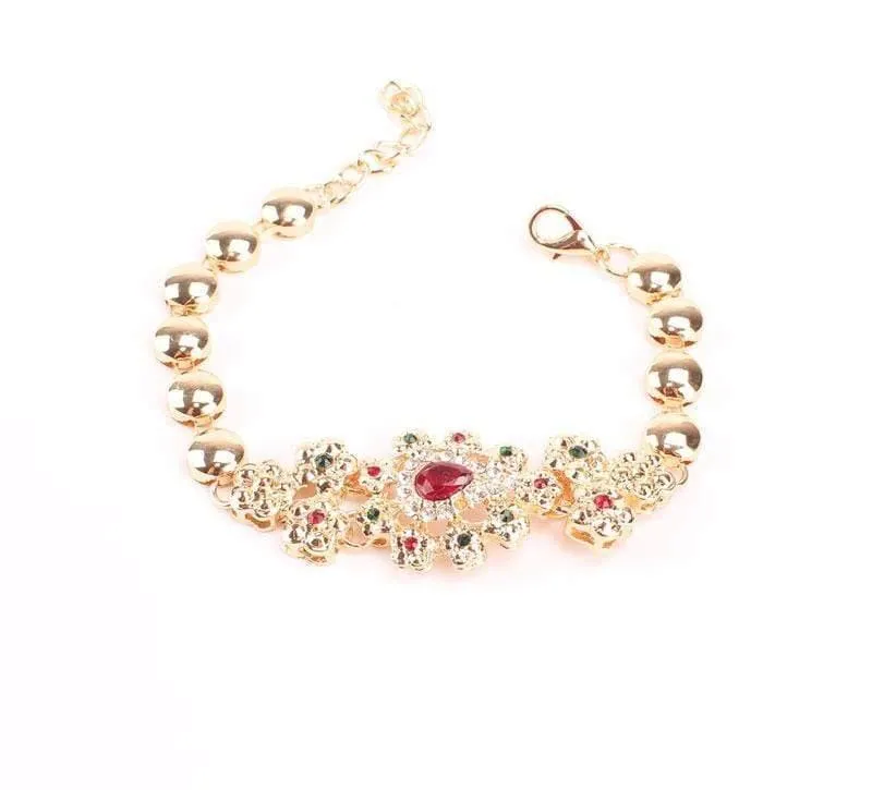 Hochzeit Zubehör Afrikanische Perlen Party Geschenk Gold Farbe Kristall Halskette Ohrringe Sets