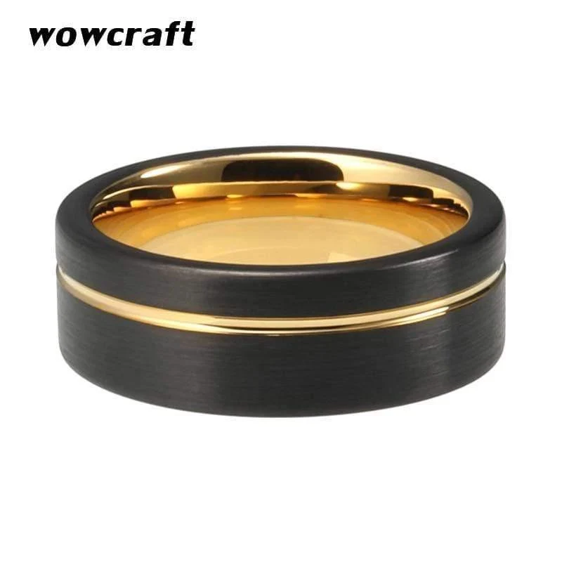Wolframkarbid Ring Ehering mattes Finish Pip Cut Comfort Fit Offset gerillt Geschenk Jubiläum