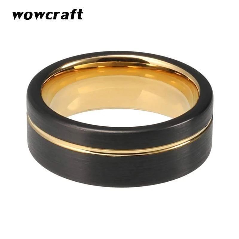 Wolframkarbid Ring Ehering mattes Finish Pip Cut Comfort Fit Offset gerillt Geschenk Jubiläum