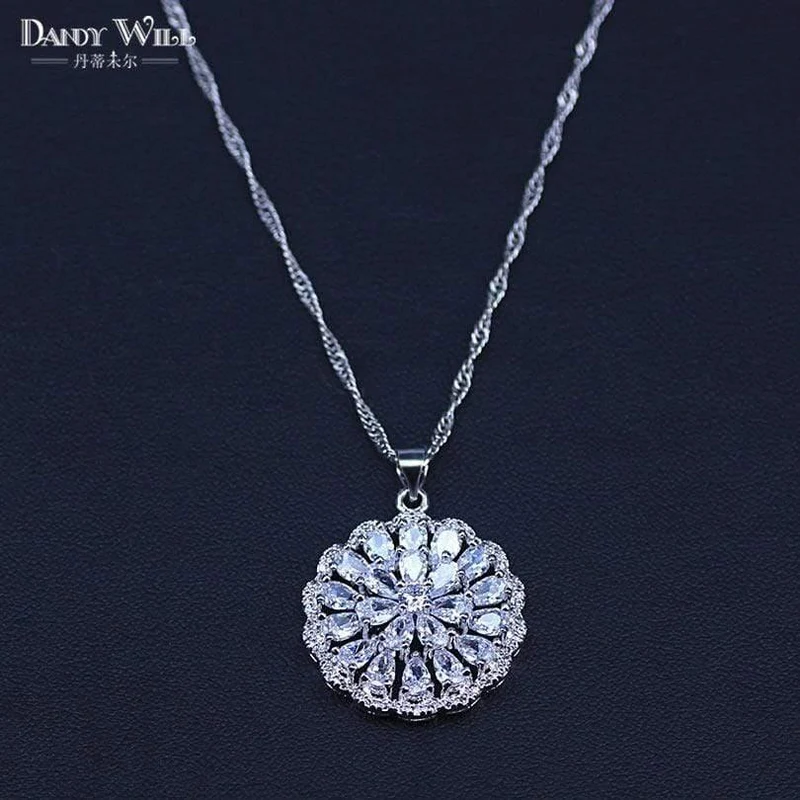 Frauen Weiß Zirkon Silber 925 Schmuck Sets Armbänder Anhänger Halskette Ringe Ohrringe Mit Steinen Set Schmuck
