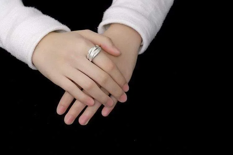 925 Sterling Silber handgemachter Vintage Twist kreativer Ring verstellbar Silberringe Dame trendiger Schmuck