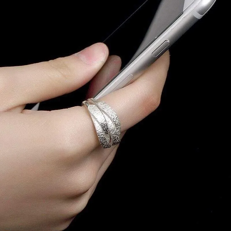 925 Sterling Silber handgemachter Vintage Twist kreativer Ring verstellbar Silberringe Dame trendiger Schmuck