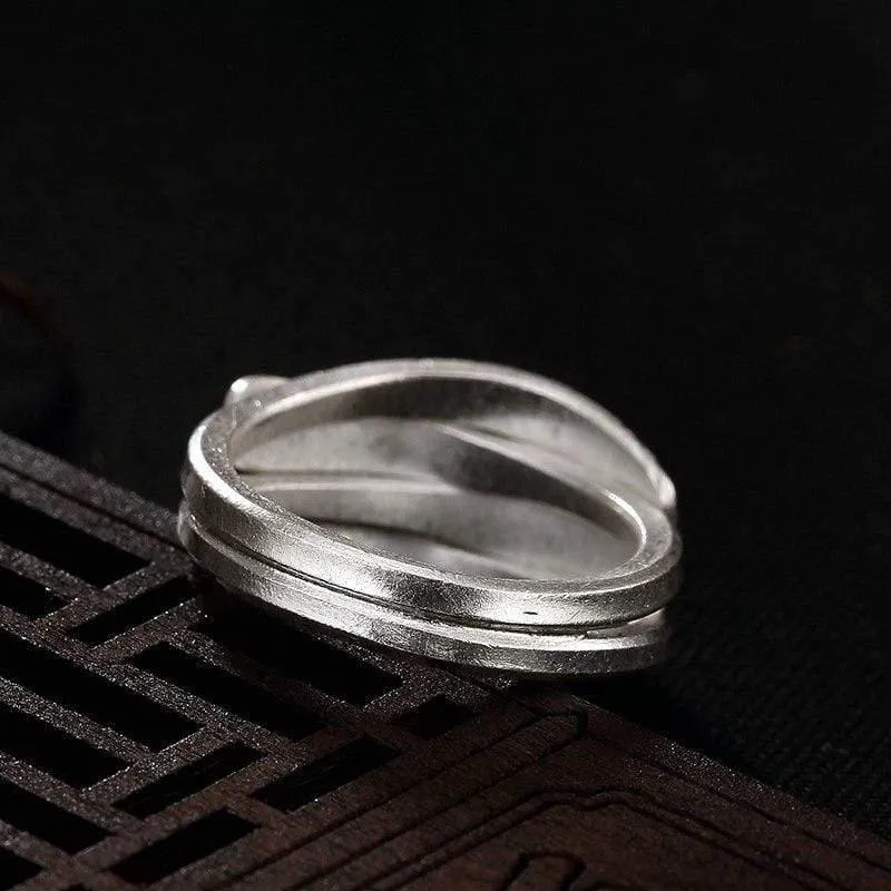 925 Sterling Silber handgemachter Vintage Twist kreativer Ring verstellbar Silberringe Dame trendiger Schmuck