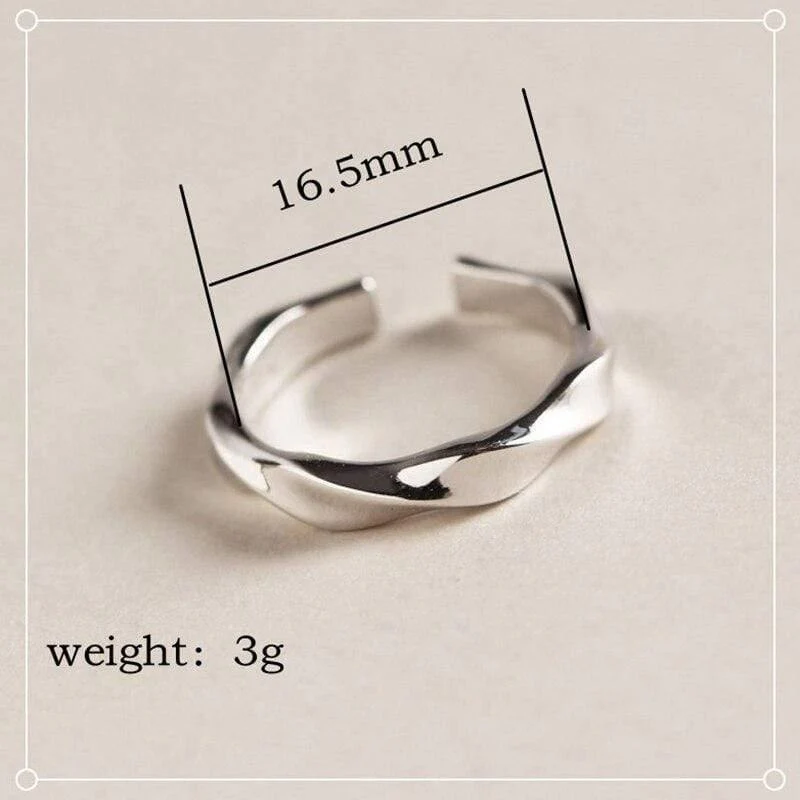 925 Sterling Silber Verzerrung S offene Ringe Silber Textur Abschnitt kreative elegante schicke Ringe für Frauen edlen Schmuck