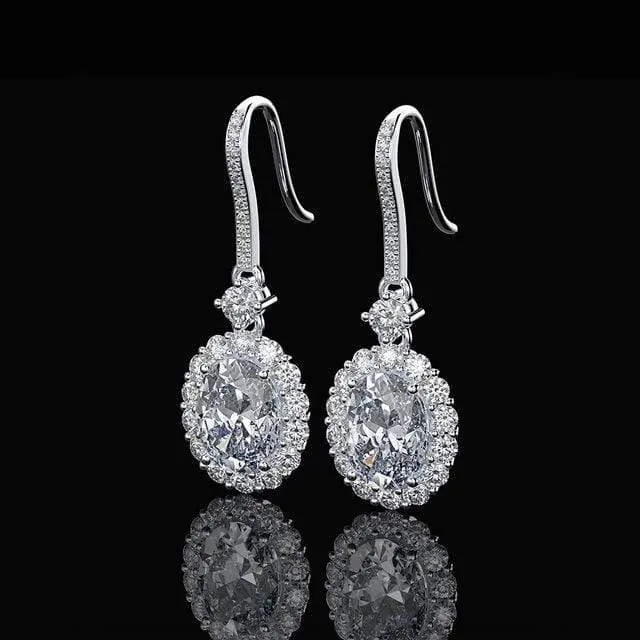 925 Sterling Silber Rosa Saphir Rubin Edelstein Tropfen Baumeln Diamanten Ohrringe Edlen Schmuck Großhandel Drop Shipping
