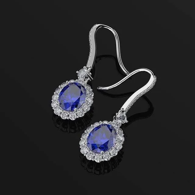 925 Sterling Silber Rosa Saphir Rubin Edelstein Tropfen Baumeln Diamanten Ohrringe Edlen Schmuck Großhandel Drop Shipping