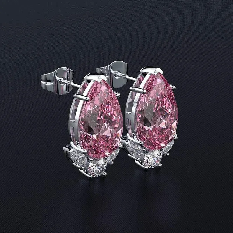 925 Sterling Silber Aquamarin Saphir Edelstein Diamanten Weißgold Ohrringe Ohrstecker Edlen Schmuck Großhandel