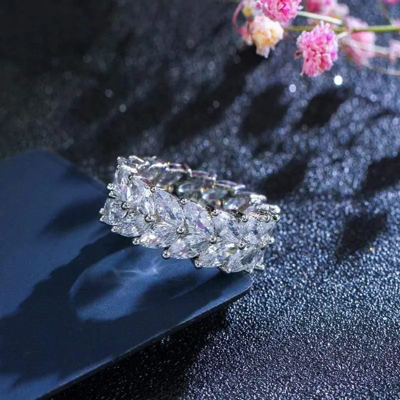 925 Sterling Silber Erstellt Moissanite Edelstein Hochzeit Engagement Diamanten Frauen Ring Edlen Schmuck Großhandel