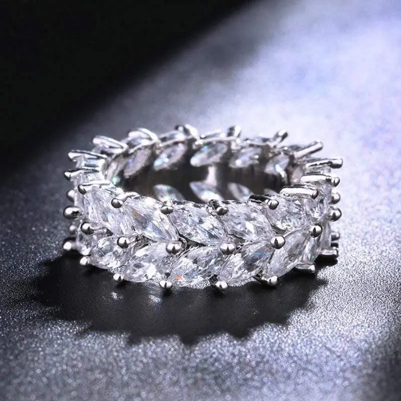 925 Sterling Silber Erstellt Moissanite Edelstein Hochzeit Engagement Diamanten Frauen Ring Edlen Schmuck Großhandel