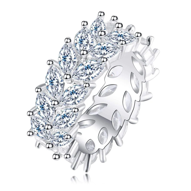 925 Sterling Silber Erstellt Moissanite Edelstein Hochzeit Engagement Diamanten Frauen Ring Edlen Schmuck Großhandel