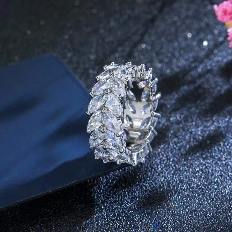 925 Sterling Silber Erstellt Moissanite Edelstein Hochzeit Engagement Diamanten Frauen Ring Edlen Schmuck Großhandel