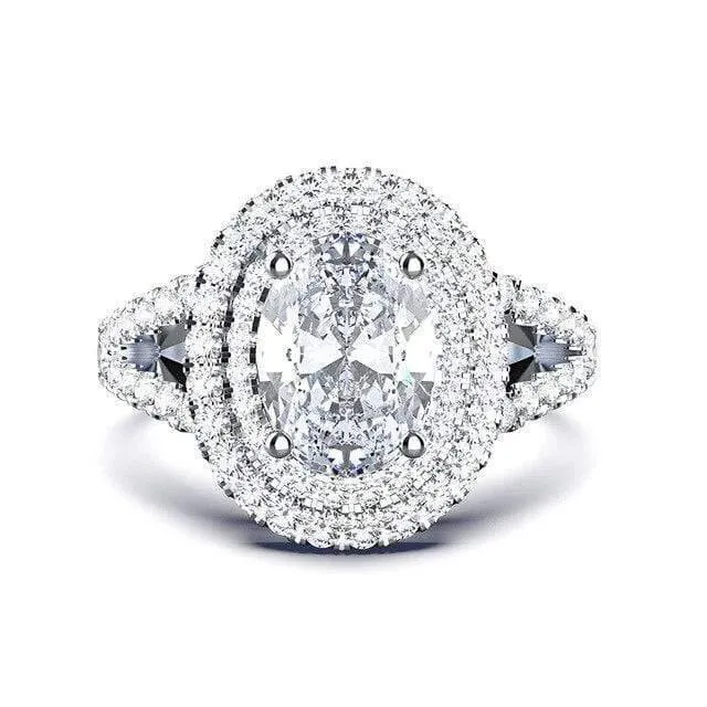 925 Sterling Silber Oval Aquamarin Saphir Edelstein Hochzeit Verlobung Diamanten Ring Schmuck Großhandel