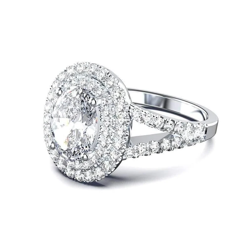 925 Sterling Silber Oval Aquamarin Saphir Edelstein Hochzeit Verlobung Diamanten Ring Schmuck Großhandel