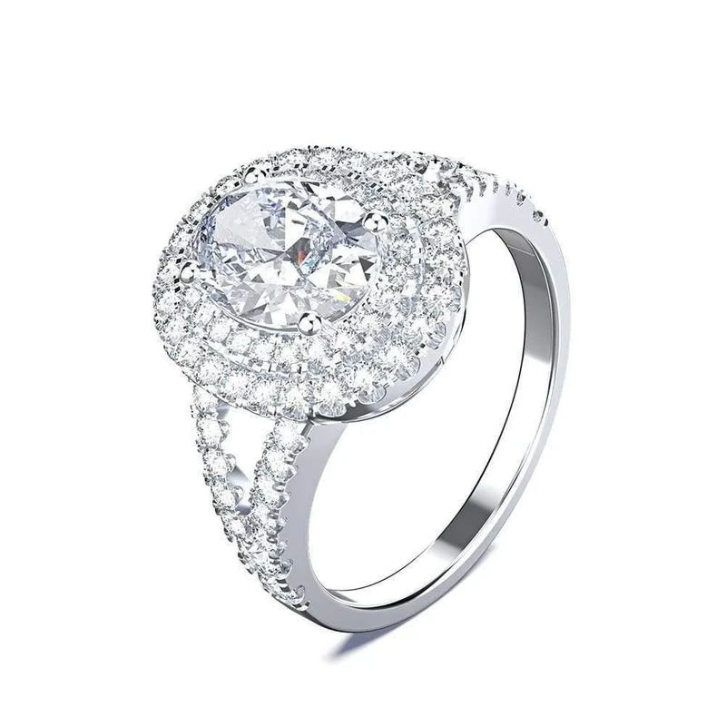 925 Sterling Silber Oval Aquamarin Saphir Edelstein Hochzeit Verlobung Diamanten Ring Schmuck Großhandel