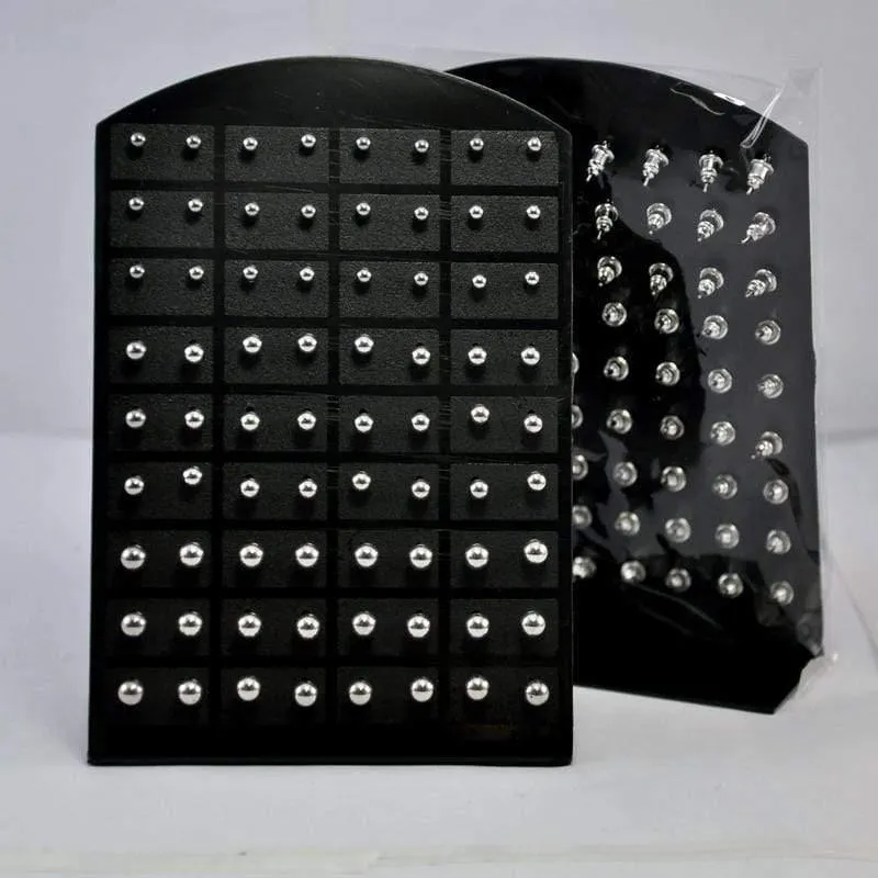 10 karten Retro Runde Metall Ball Edelstahl Stud Ohrringe Für Womem Schmuck Großhandel Bulks Viele RL282